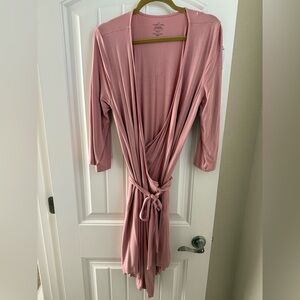 Solid Mauve Bamboo Knit Maternity Robe